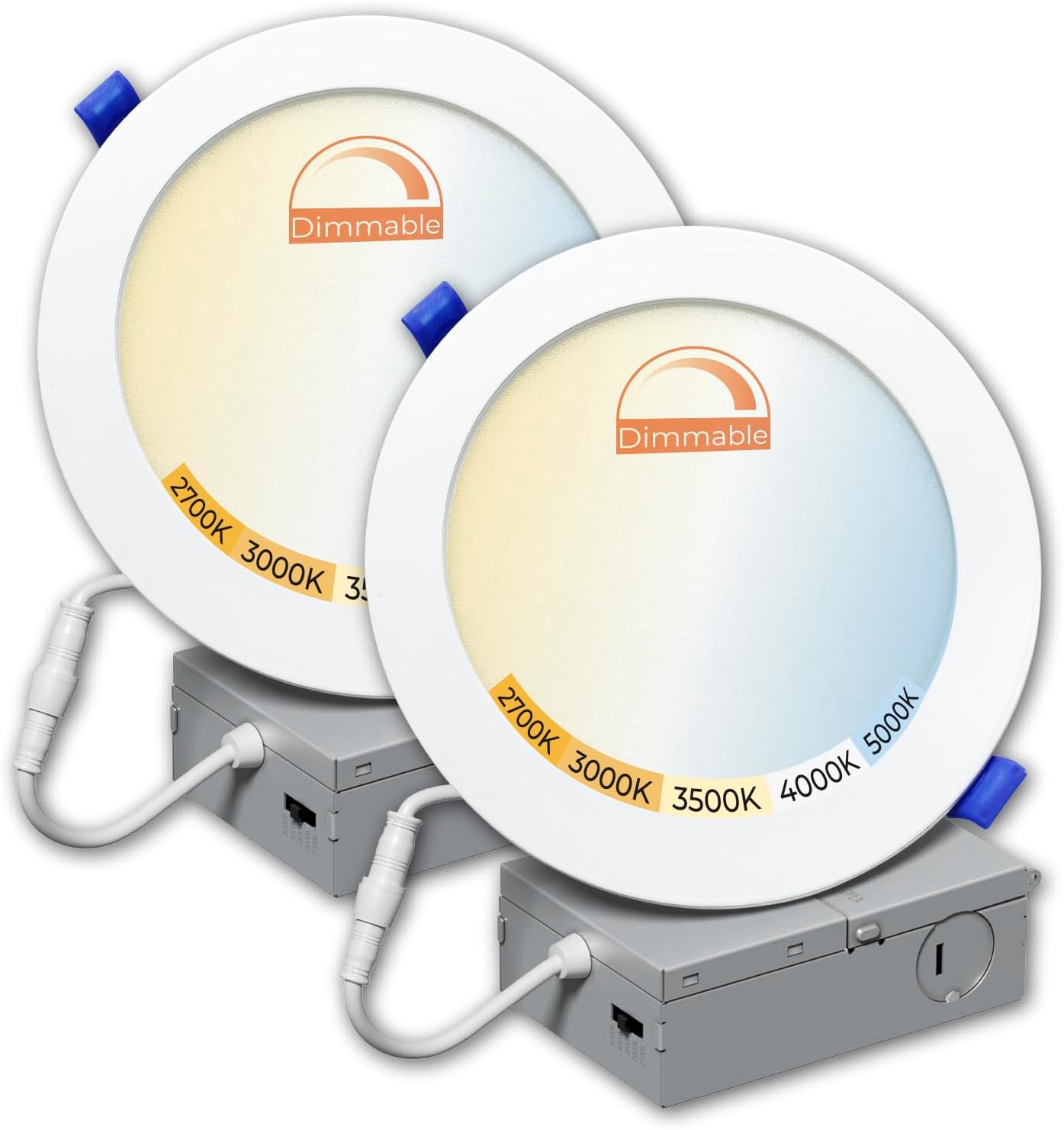 2 Pack 6 Inch LED Recessed Ceiling Light with Junction Box