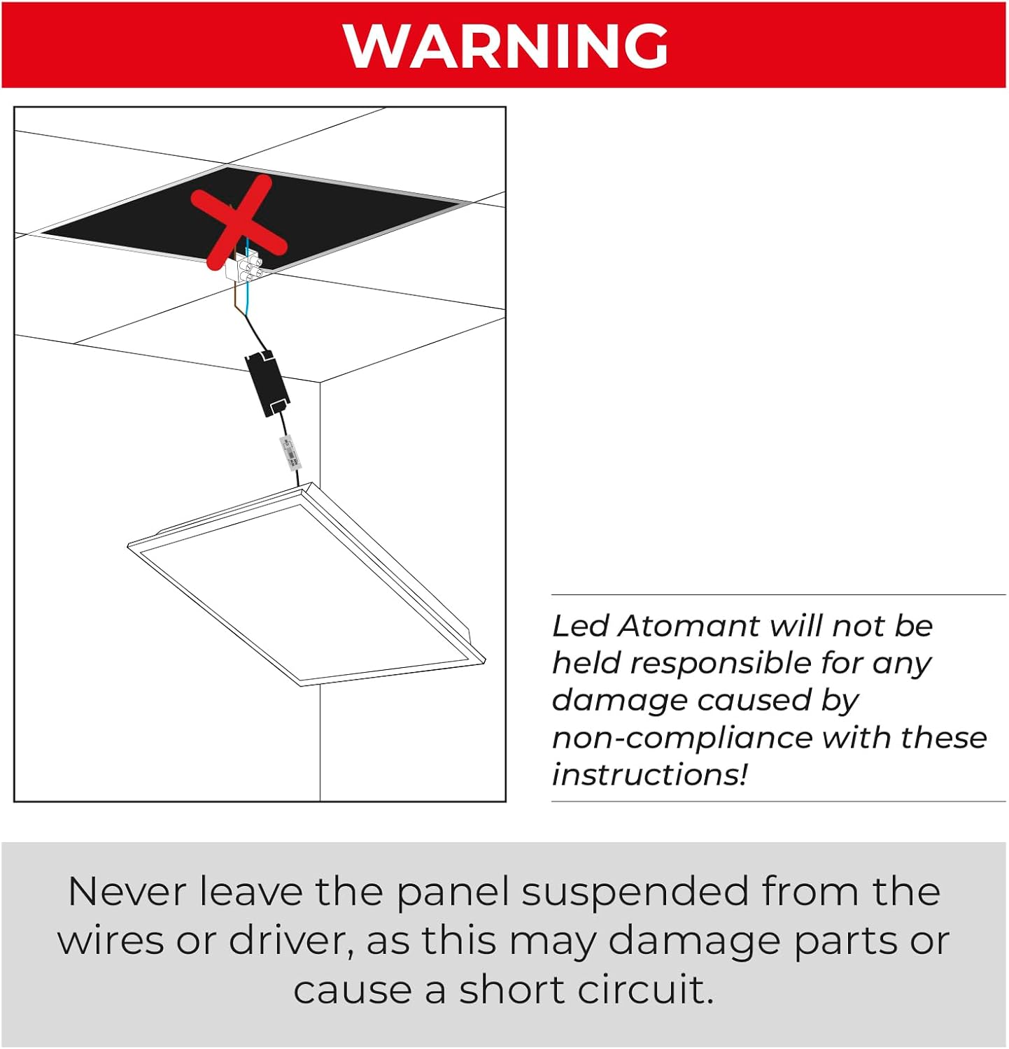 2x2 LED Flat Recessed Panel Light 48W 5000LM