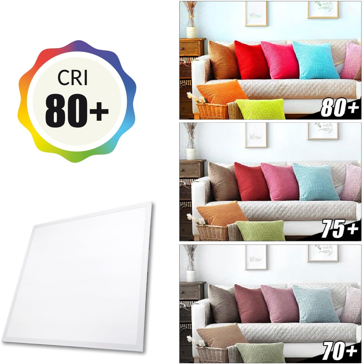 2 Pack 1x2 LED Surface Mount Panel Light 40W 4000LM, 5CCT Selectable
