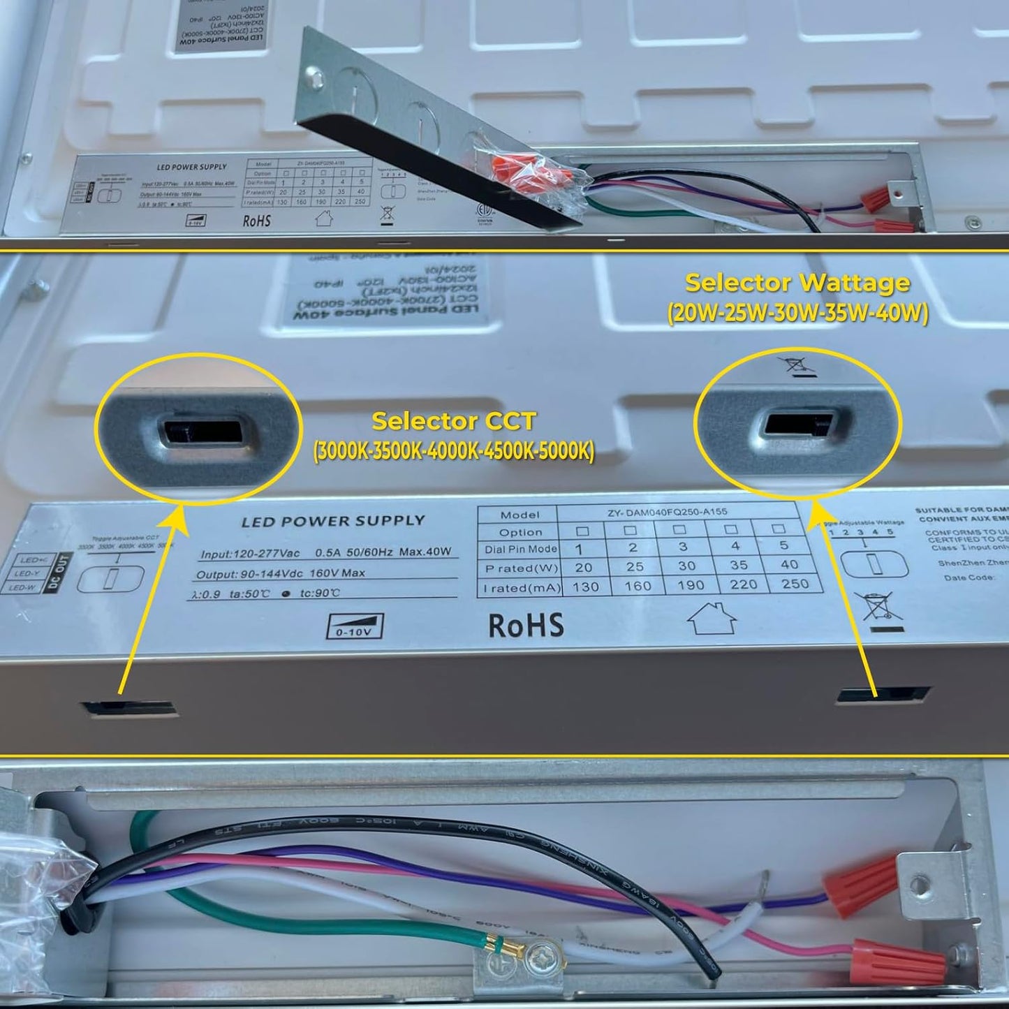 4 Pack 1x2 LED Surface Mount Panel Light 40W 4000LM