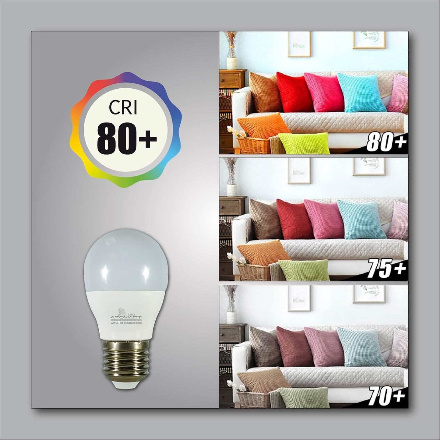 6 Pack A15 LED Bulb 9W 800 Lumens, 2700K Soft White, 110V Small Light E26 Base (60W Incandescent Replacement)