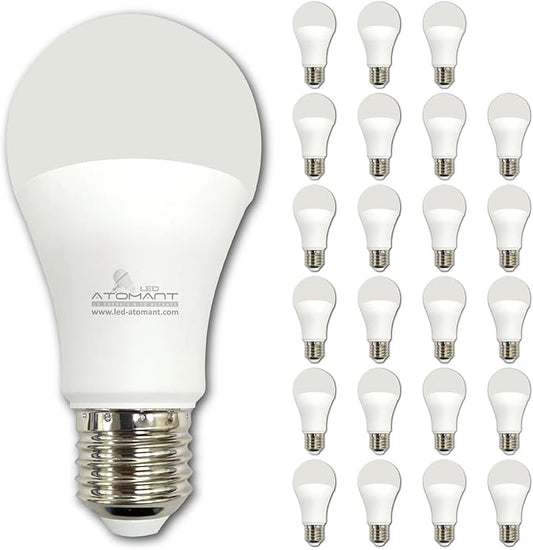 24 Pack A19 LED Bulb 9W 800 Lumens, 2700K Soft White, 110V E26 Base (60W Incandescent Replacement)