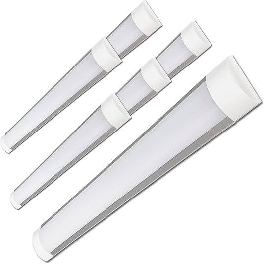 6 Pack - 2FT LED Batten Light 20W 2000 Lumens,  Selectable, LED Wraparound Light Fixture, Flush Mount Office Ceiling Light for Garage, Office, Kitchen