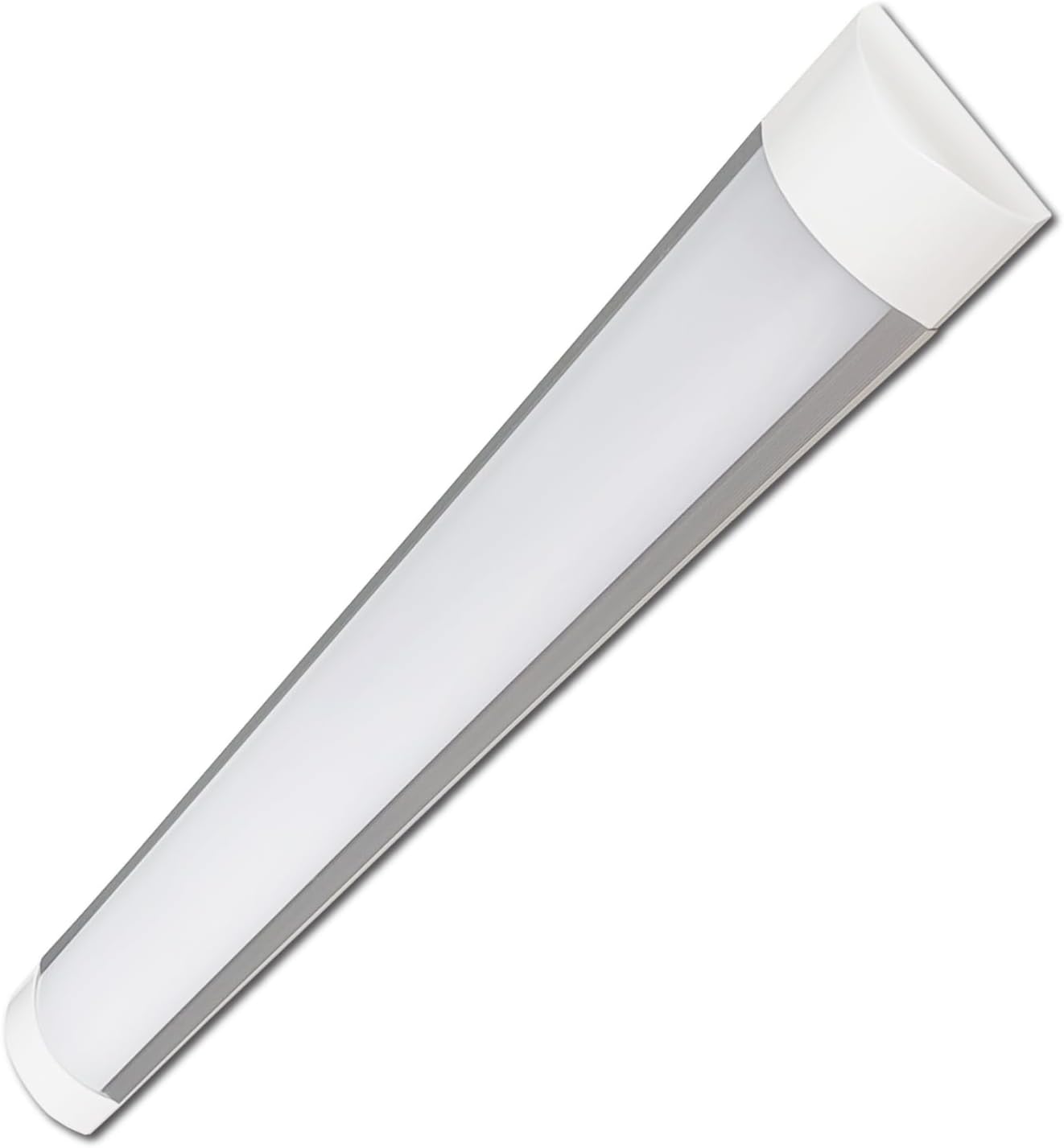 2FT - LED Batten Light, LED Wraparound Light Fixture, Flush Mount Office Ceiling Light for Garage, Office, Kitchen