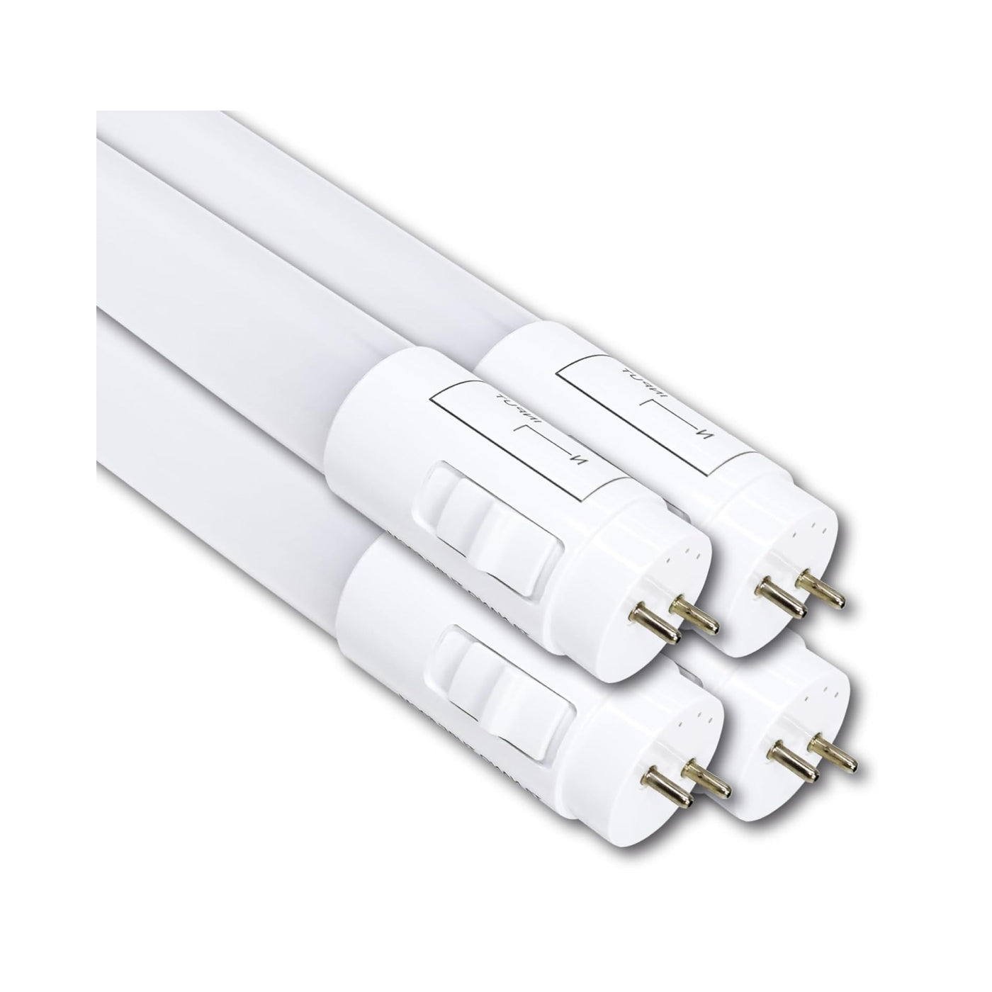 4 Pack 3CCT 4FT LED T8 Type B Light Tube 18W 2200 Lumens, 2700K/4000K/5000K Selectable, Ballast Bypass, Double Ended Connection, Frosted Cover
