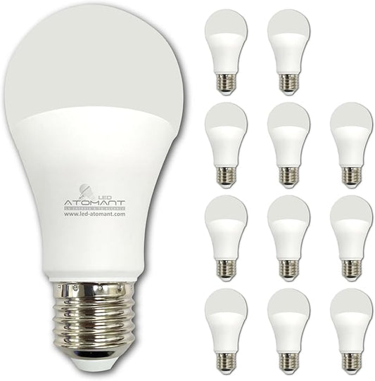 12 Pack A19 LED Bulb 9W 800 Lumens, 2700K Soft White, 110V E26 Base (60W Incandescent Replacement)