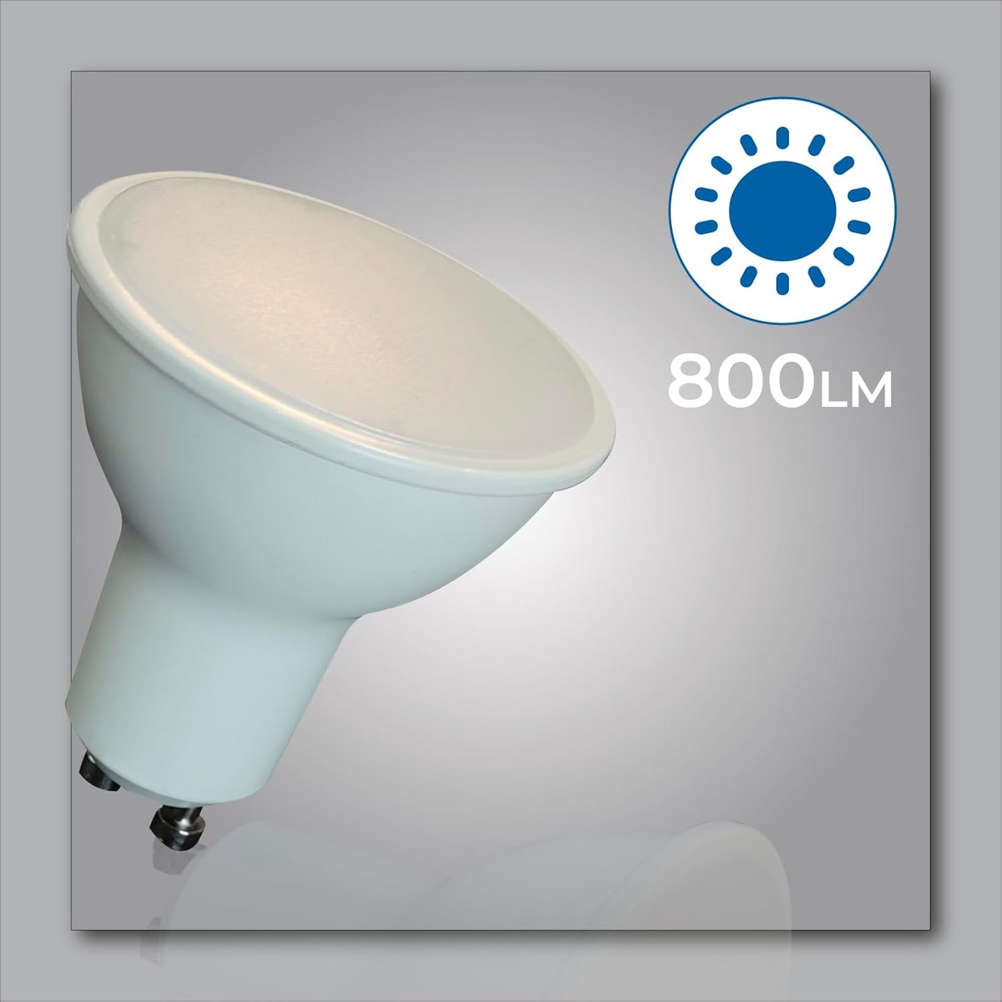 6 Pack GU10 LED Bulb 9W 800 Lumens, 5000K Daylight Bright White