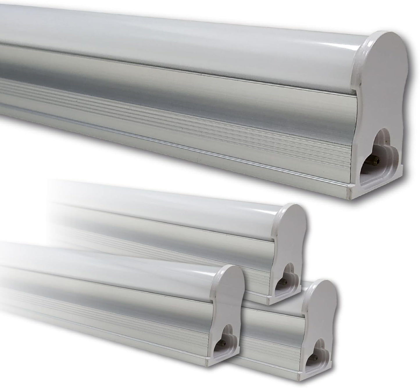 4 Pack - 4FT LED T5 Integrated Fixture -18W 2100 Lumens - Selectable, Linkable Utility Shop Light, Ceiling and Under Cabinet Light, Corded Electric
