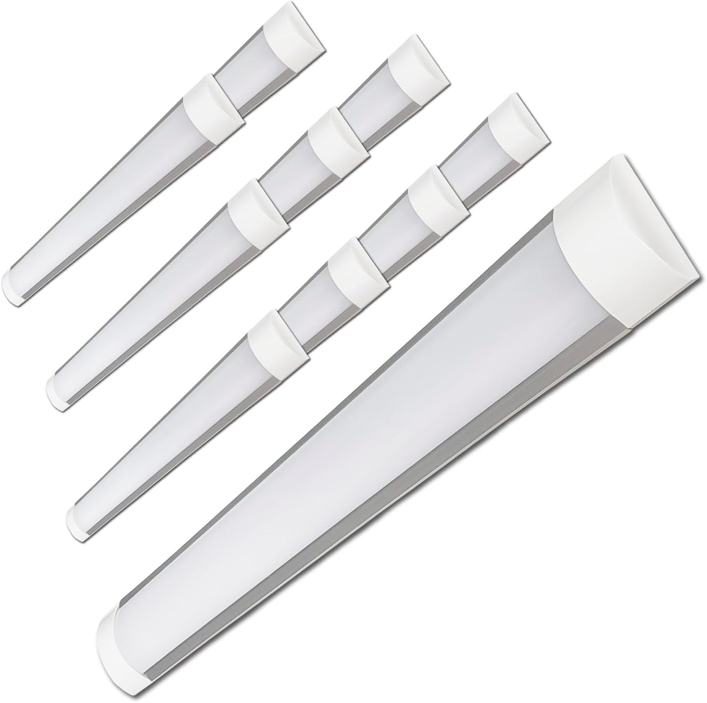 10 Pack - 2FT LED Batten Light 20W 2000 Lumens, Selectable, LED Wraparound Light Fixture, Flush Mount Office Ceiling Light for Garage, Office, Kitchen