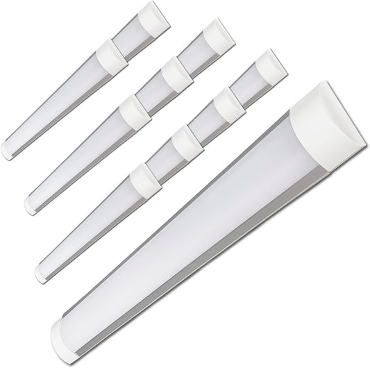 10 Pack - 2FT LED Batten Light 20W 2000 Lumens, Selectable, LED Wraparound Light Fixture, Flush Mount Office Ceiling Light for Garage, Office, Kitchen