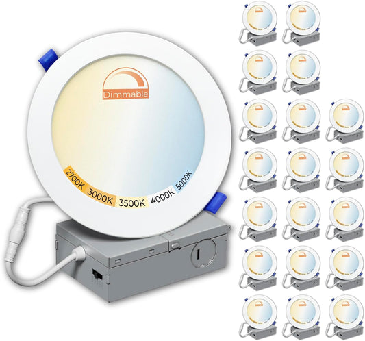 20 Pack 4 Inch LED Recessed Ceiling Light with Junction Box