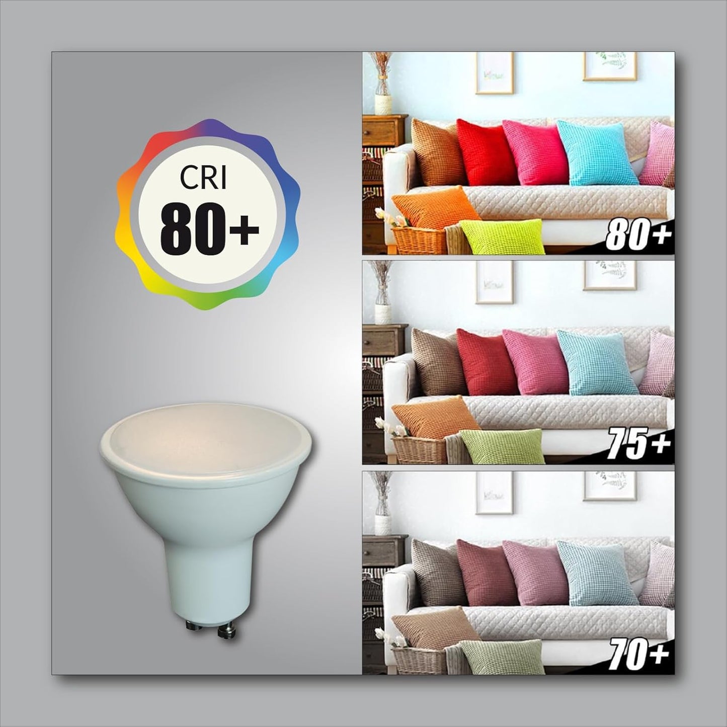 6 Pack GU10 LED Bulb 9W 800 Lumens, 5000K Daylight Bright White