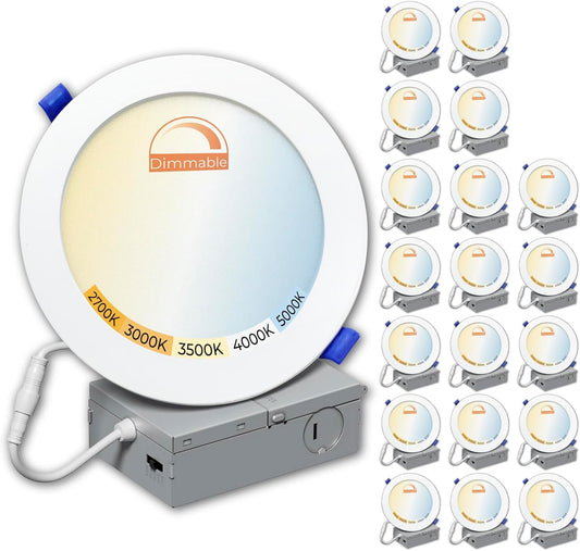 20 Pack 6 Inch LED Recessed Ceiling Light with Junction Box
