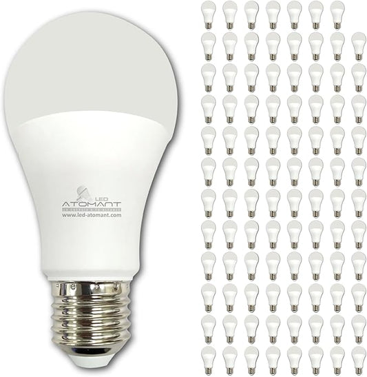96 Pack A19 LED Bulb 9W 800 Lumens, 5000K Daylight Bright White, 110V E26 Base (60W Incandescent Replacement)