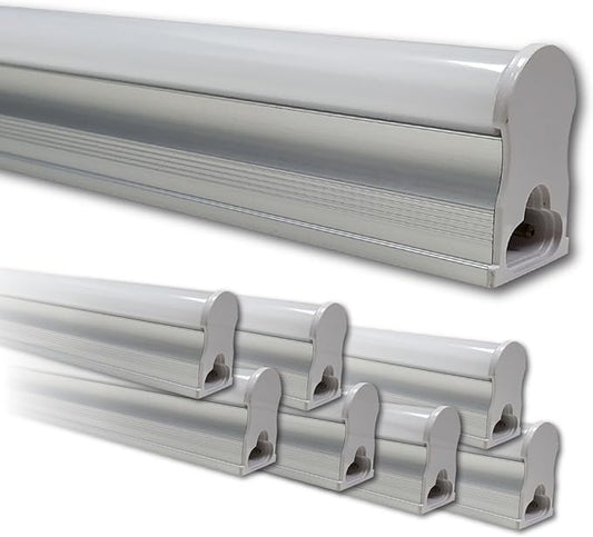 8 Pack -  4FT LED T5 Integrated Fixture - 18W 2100 Lumens - Selectable, Linkable Utility Shop Light, Ceiling and Under Cabinet Light, Corded Electric